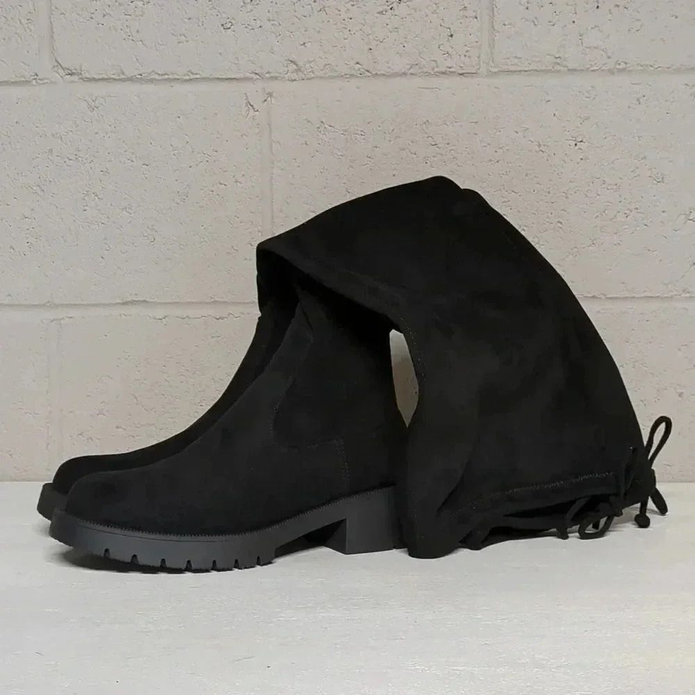 Women's Knee High Faux Suede Lug Boots Size 7.5 NWOT - Picture 2 of 6